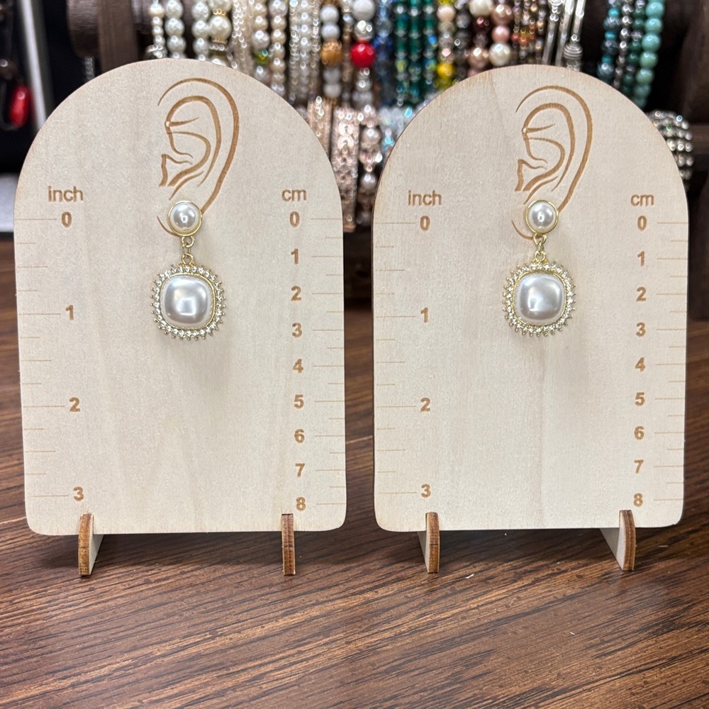 Classic Pearl in Gold Tone Drop Earrings